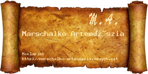 Marschalko Artemíszia névjegykártya